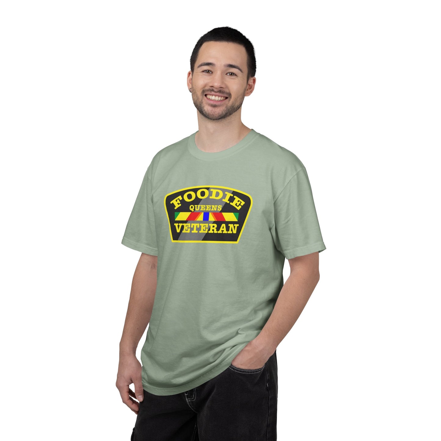 L.O.E.F Foodie Veteran QUEENS Unisex Tee Shirt (Yellow)