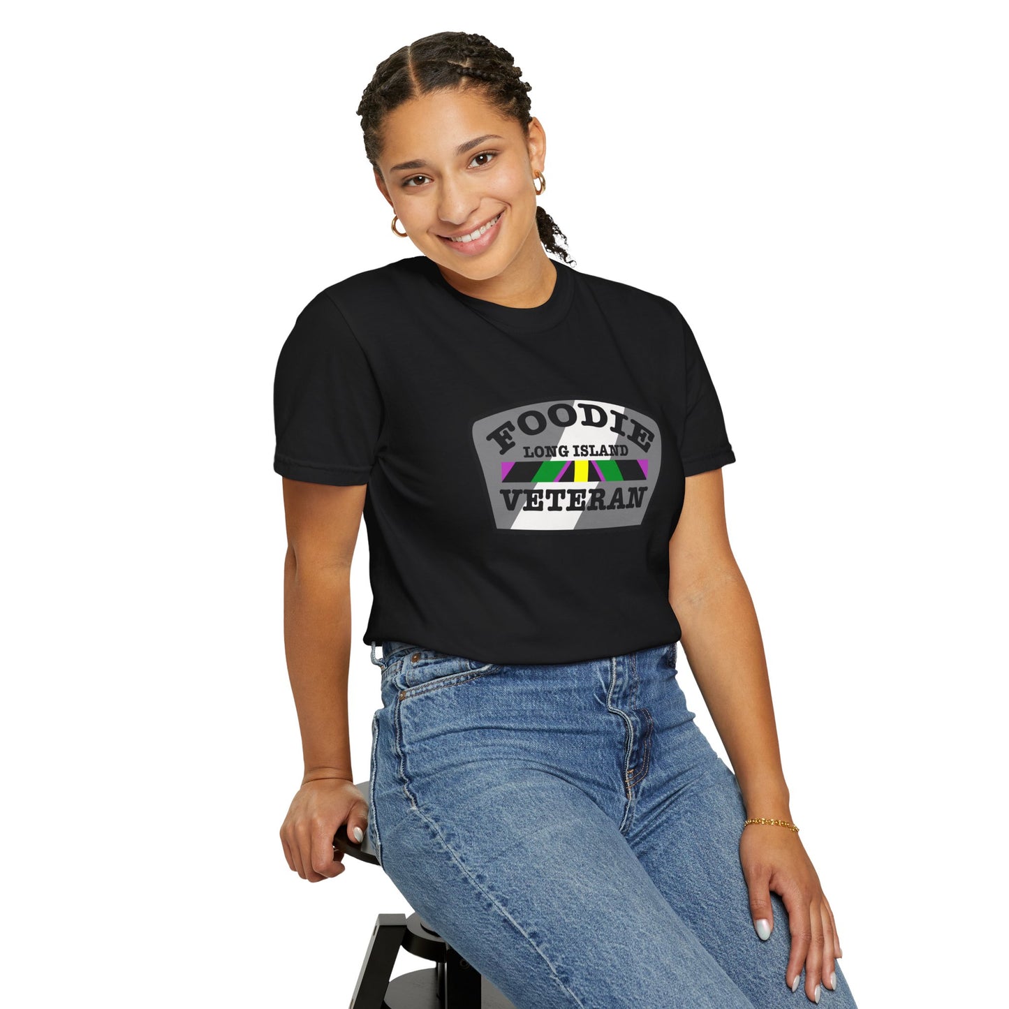 L.O.E.F Foodie Veteran Long Island Unisex Tee Shirt (Gray)