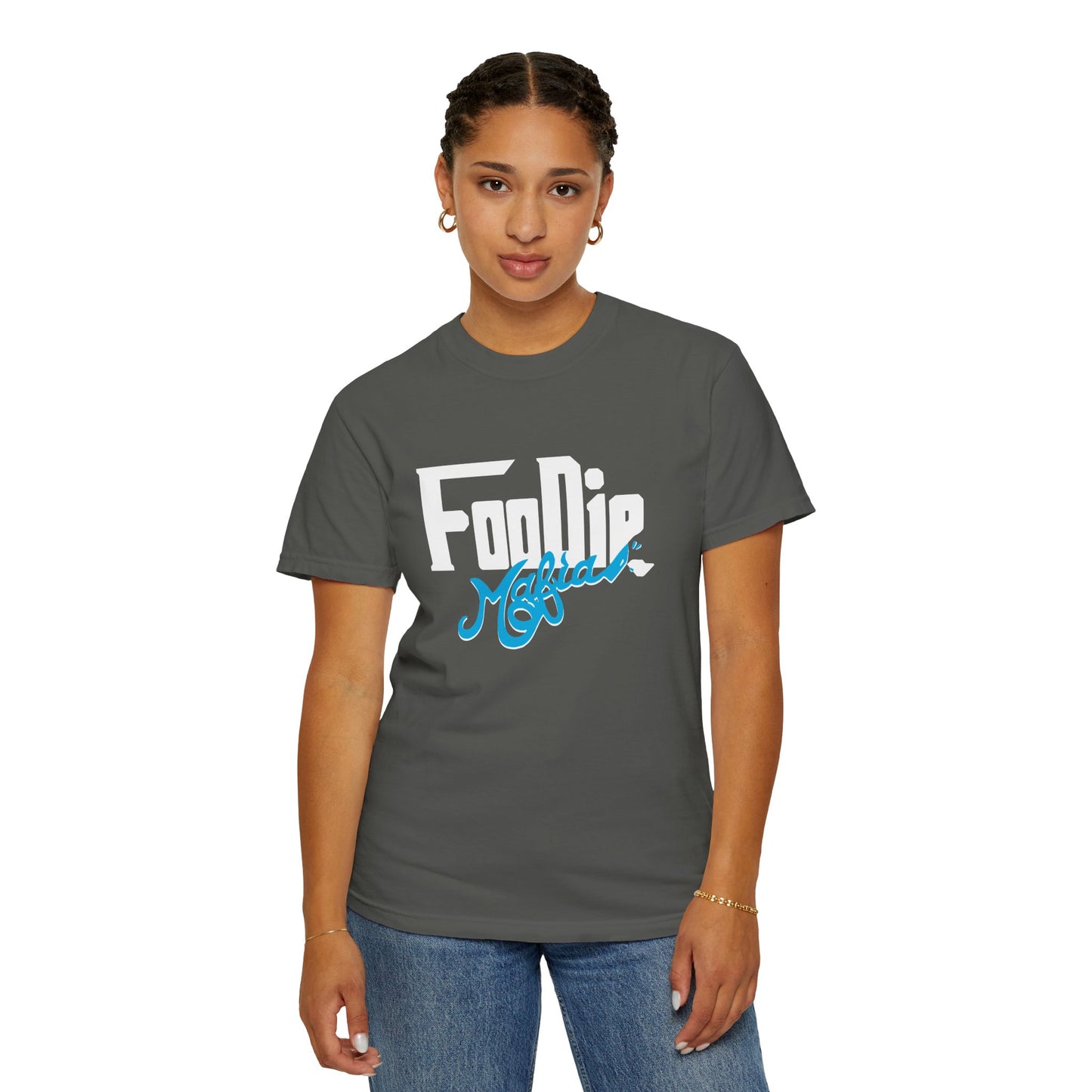 L.O.E.F White Foodie Mafia Unisex Tee Shirt  (Apricot)