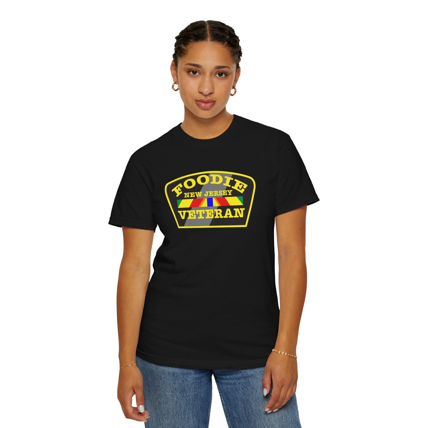 L.O.E.F Foodie Veteran NEW JERSEY Unisex Tee Shirt (Yellow)