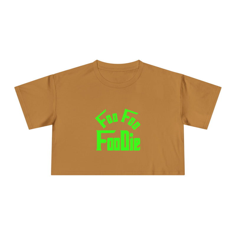 L.O.E.F FOO FOO FOODIE Women Crop Tee(Neon Green)