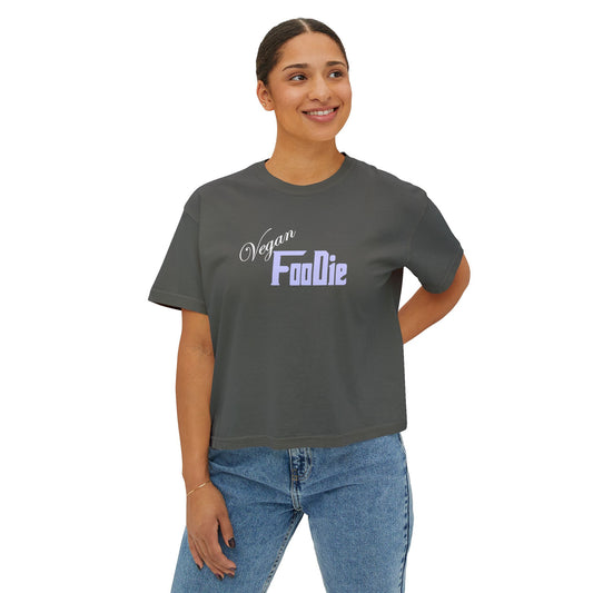 L.O.E.F Women Vegan Foodie Boxy Tee (Lavender)