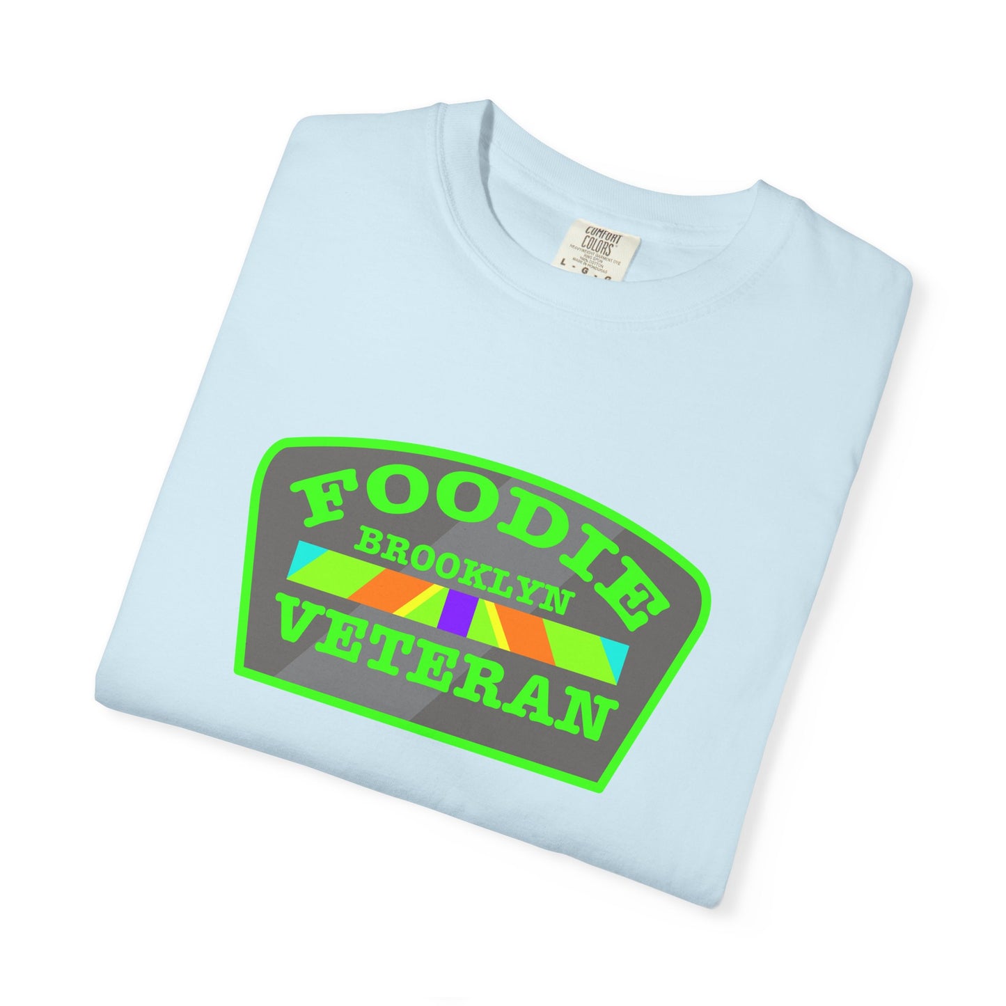 L.O.E.F Foodie Veteran BROOKLYN Unisex Tee Shirt (Neon Green)