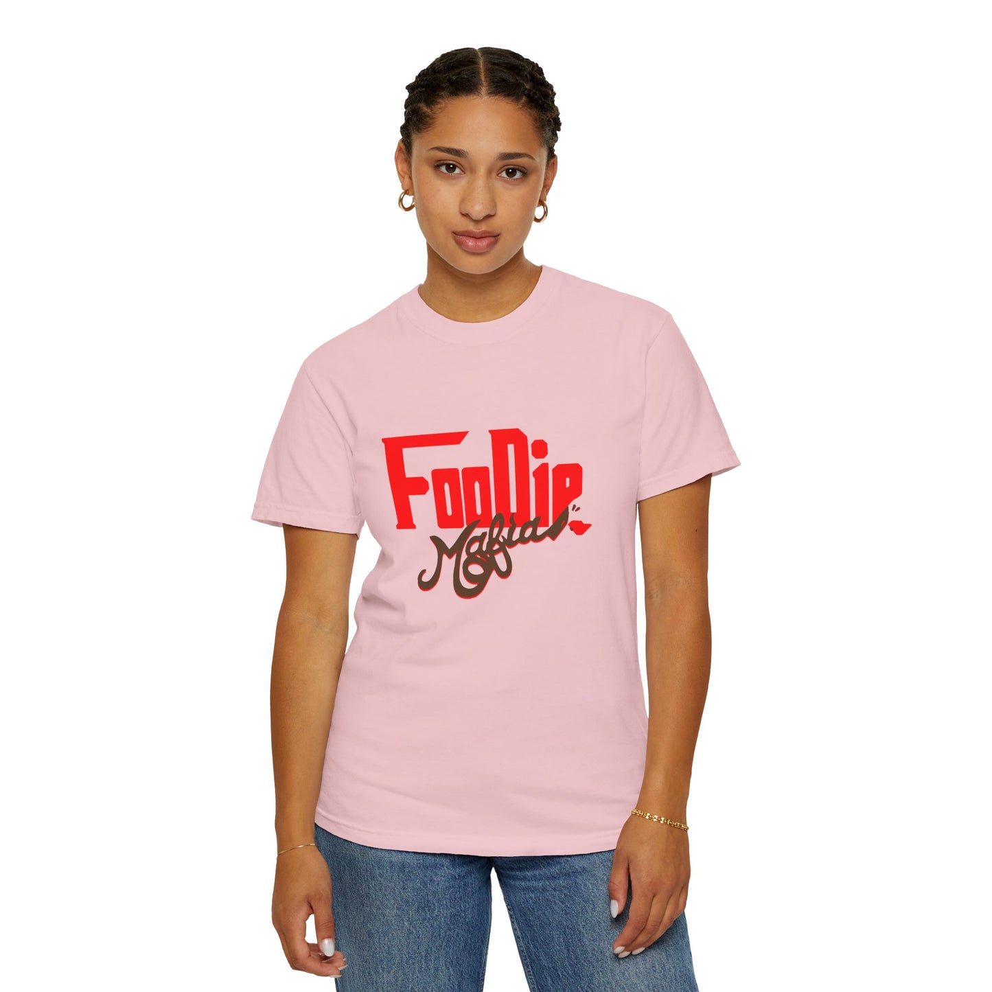 L.O.E.F Red Foodie Mafia Unisex Tee Shirt (Dark Brown)