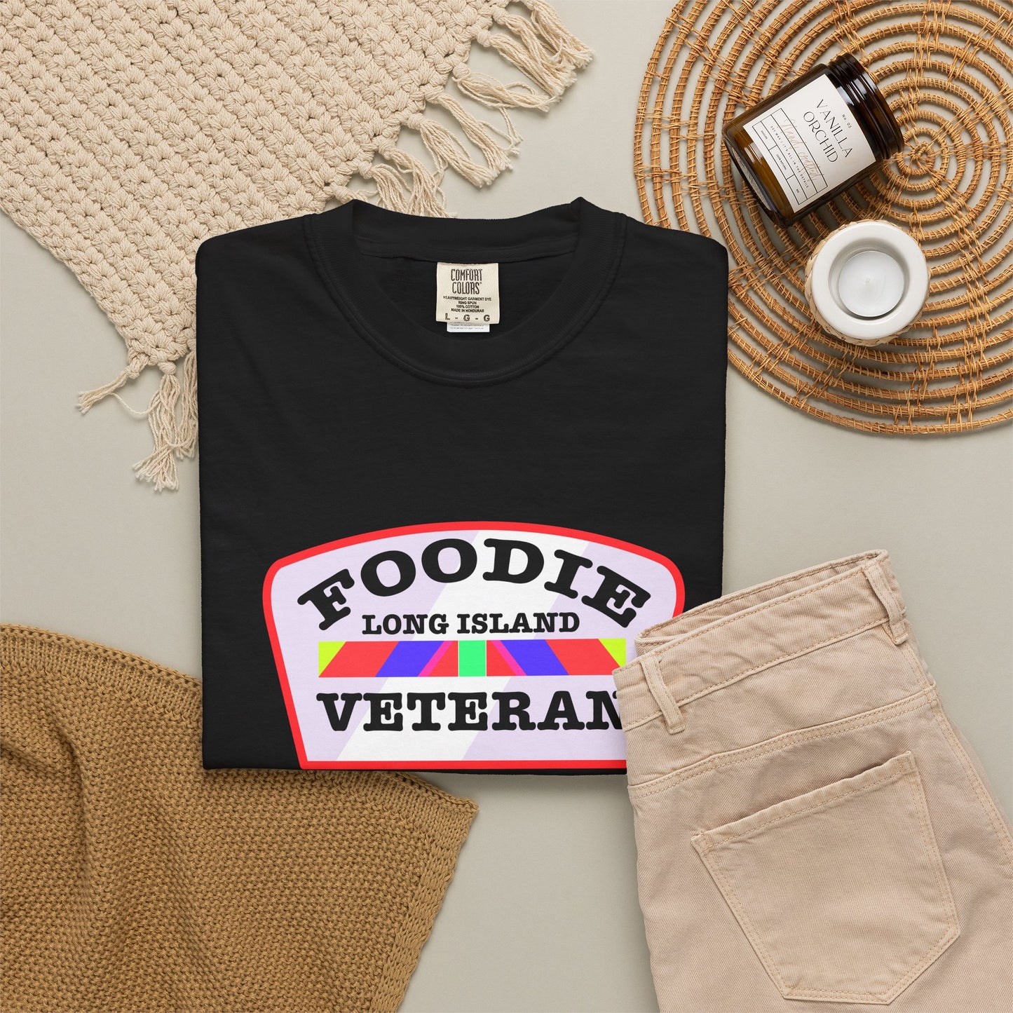 L.O.E.F Foodie Veteran Long Island Unisex Tee Shirt (Soft Pink)