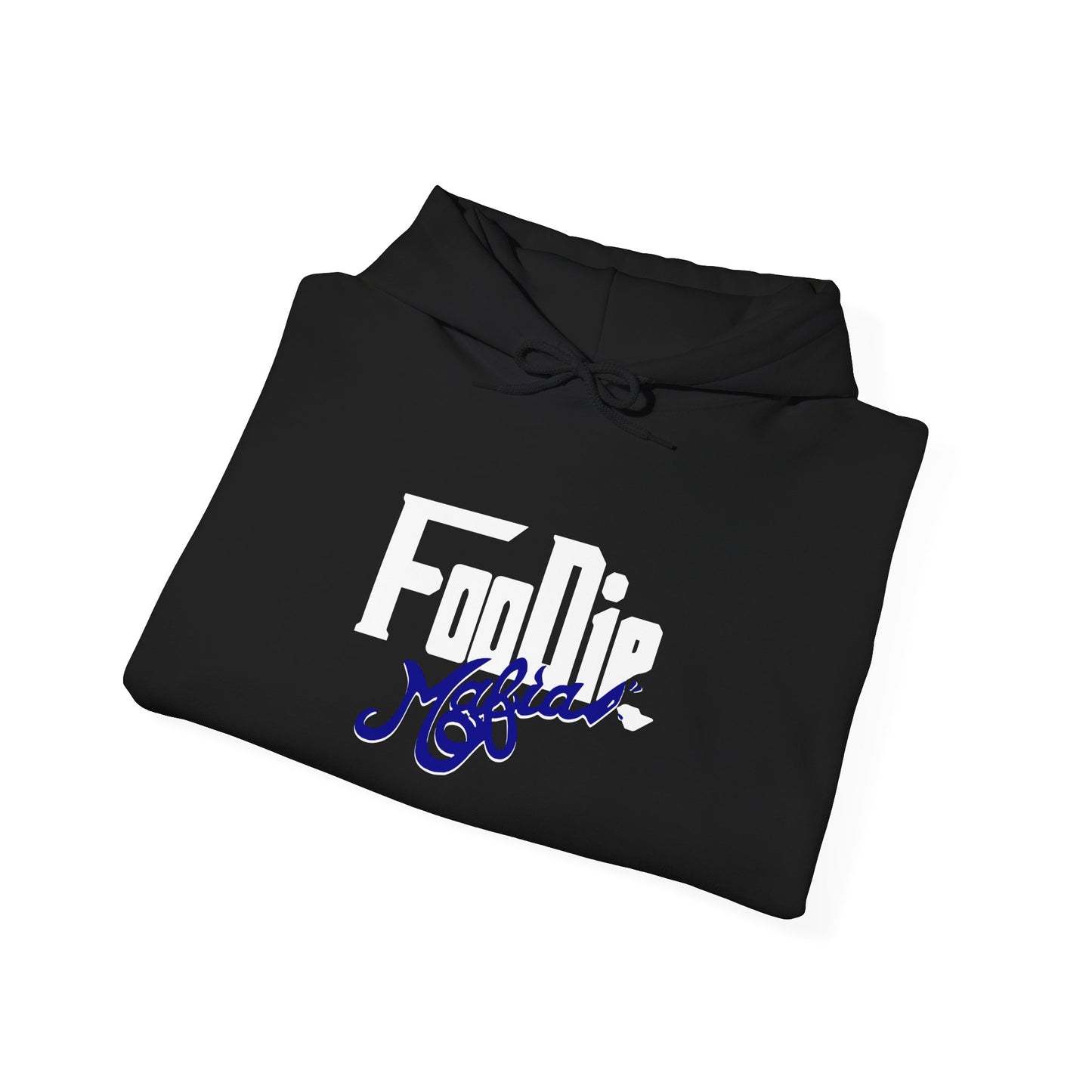 L.O.E.F White Foodie Mafia Unisex Hooded Sweatshirt (Dark Blue)