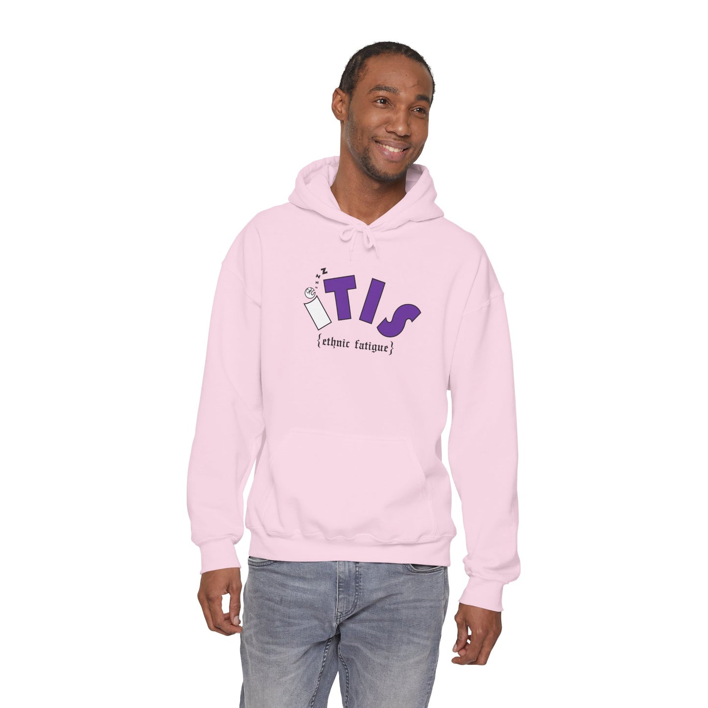 L.O.E.F ITIS Unisex Hooded Sweatshirt (White and Purple)