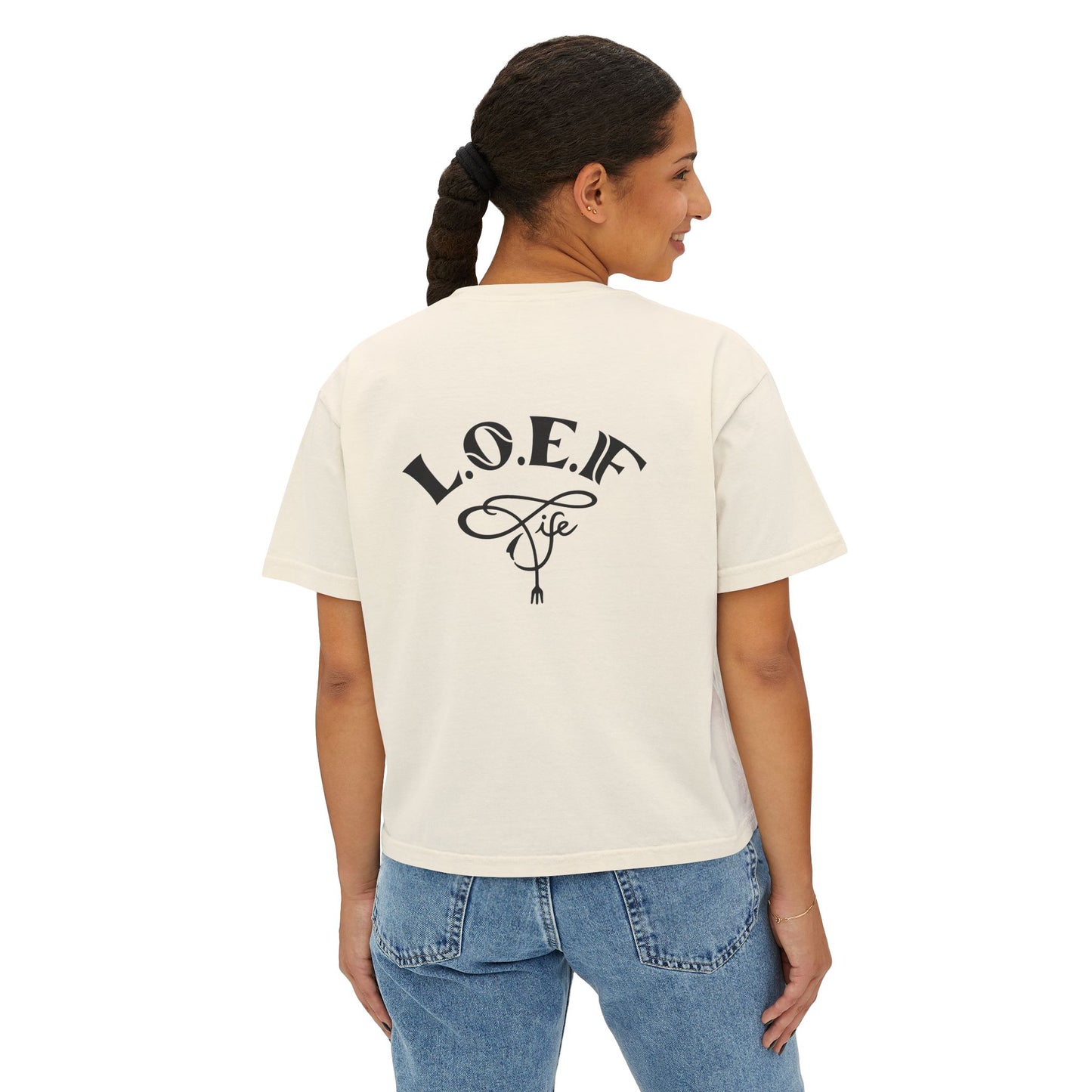L.O.E.F Foodie 4Life Vegan Boxy Tee (Black)
