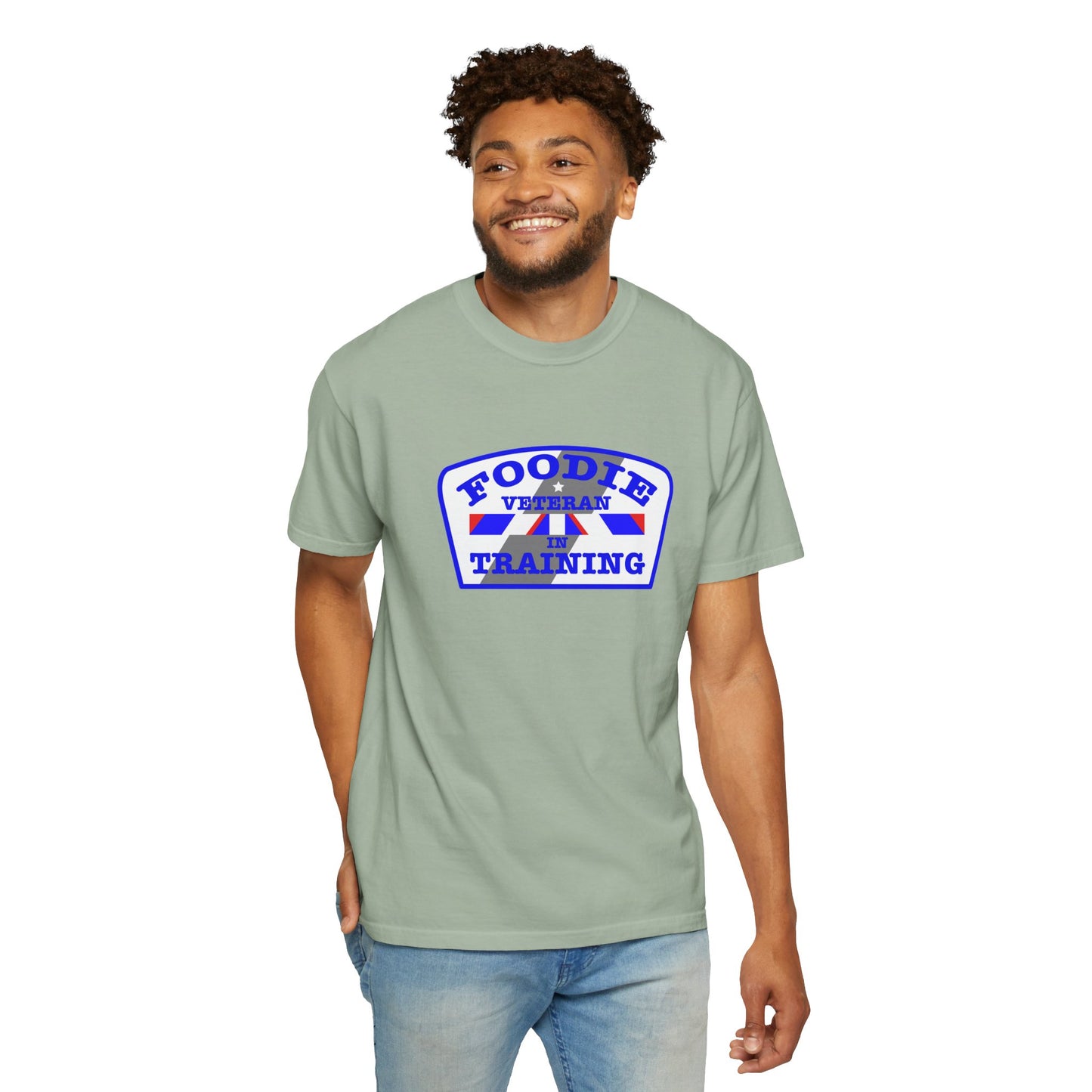 L.O.E.F Foodie Veteran IN TRAINING Unisex Tee Shirt (Blue)