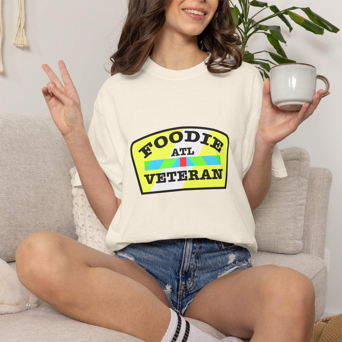 L.O.E.F Foodie Veteran ATL Unisex Tee Shirt (Yellow and Black)