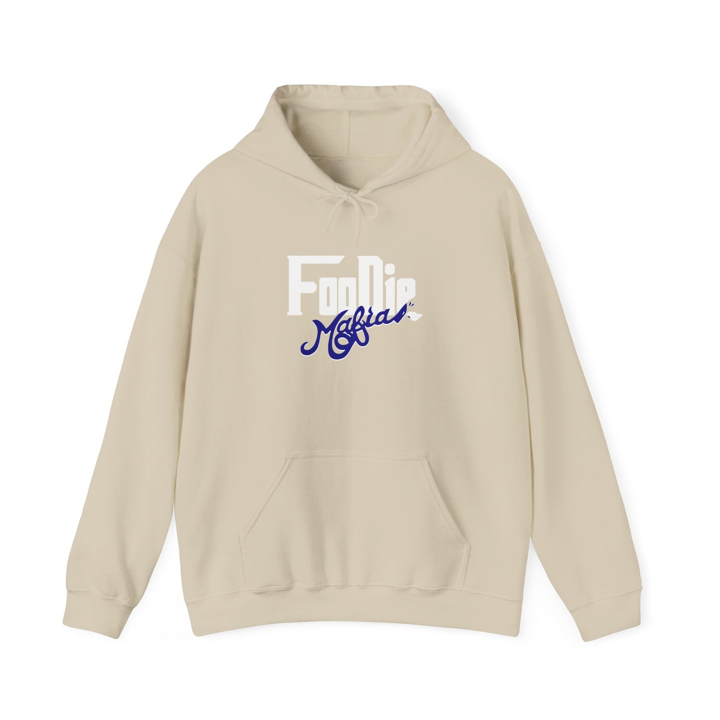 L.O.E.F White Foodie Mafia Unisex Hooded Sweatshirt (Dark Blue)