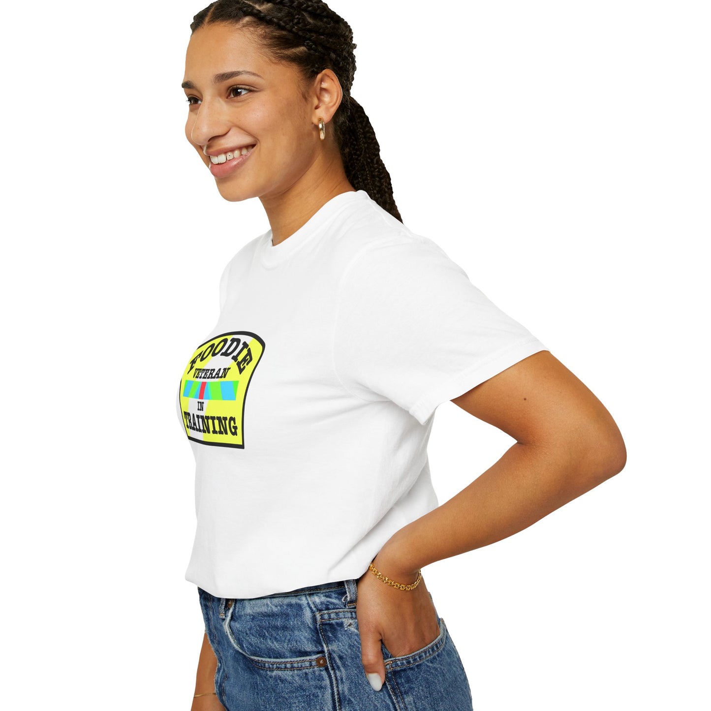 L.O.E.F Foodie Veteran IN TRAINING Unisex Tee Shirt (Yellow and Black)