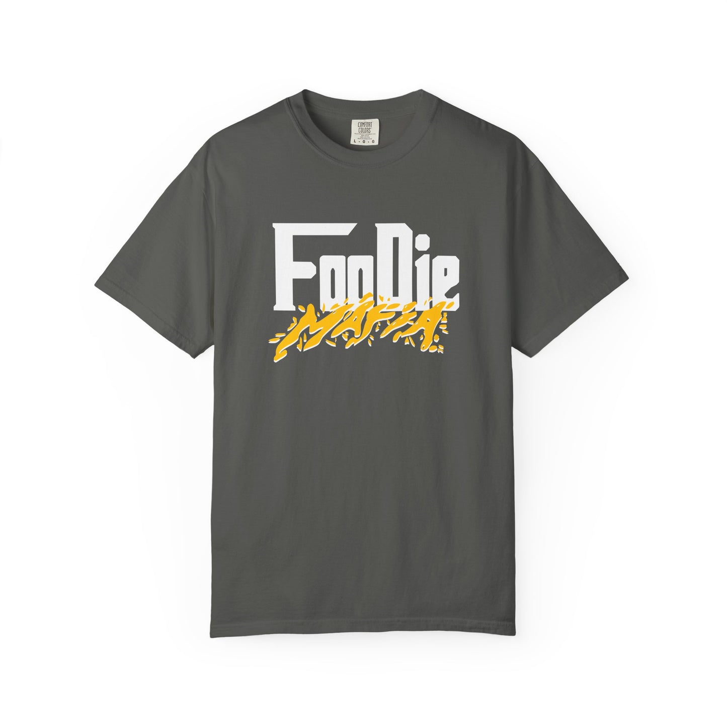 L.O.E.F White Foodie Mafia Unisex Tee Shirt (Mustard)
