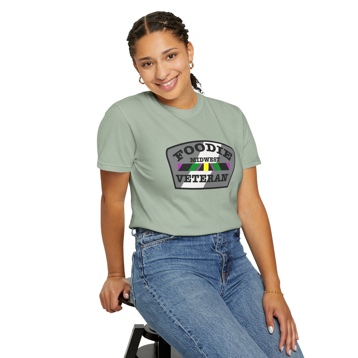 L.O.E.F Foodie Veteran MIDWEST Unisex Tee Shirt (Gray)