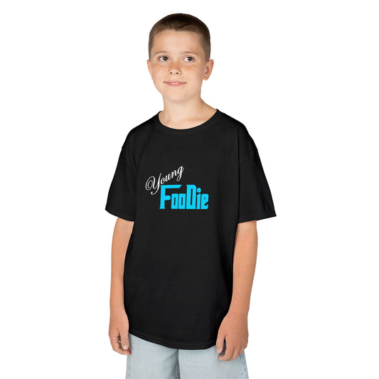 L.O.E.F White Young Foodie Kids Tee Shirt (Neon Blue)
