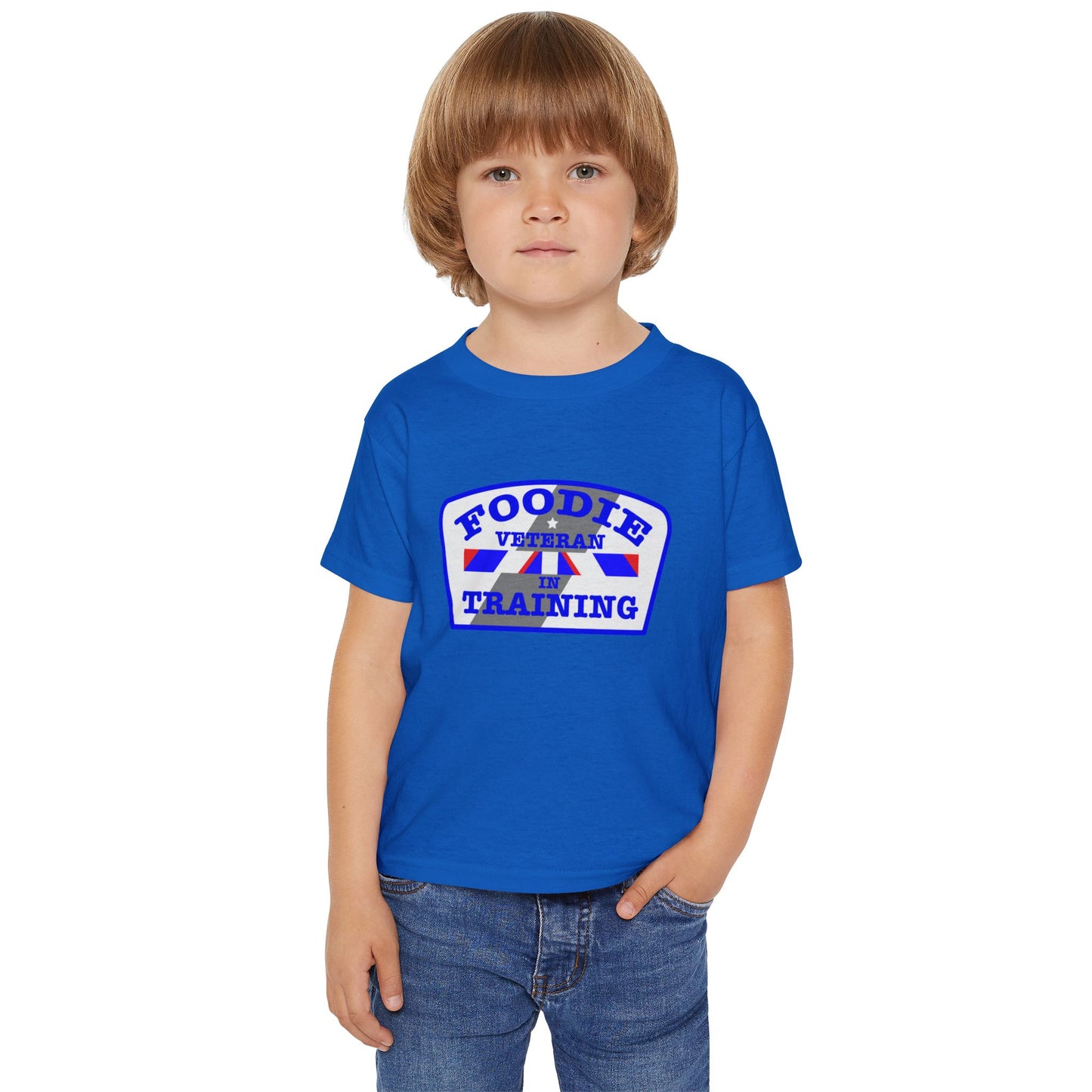 L.O.E.F Foodie Veteran In Training Toddler Tee Shirt (Blue)