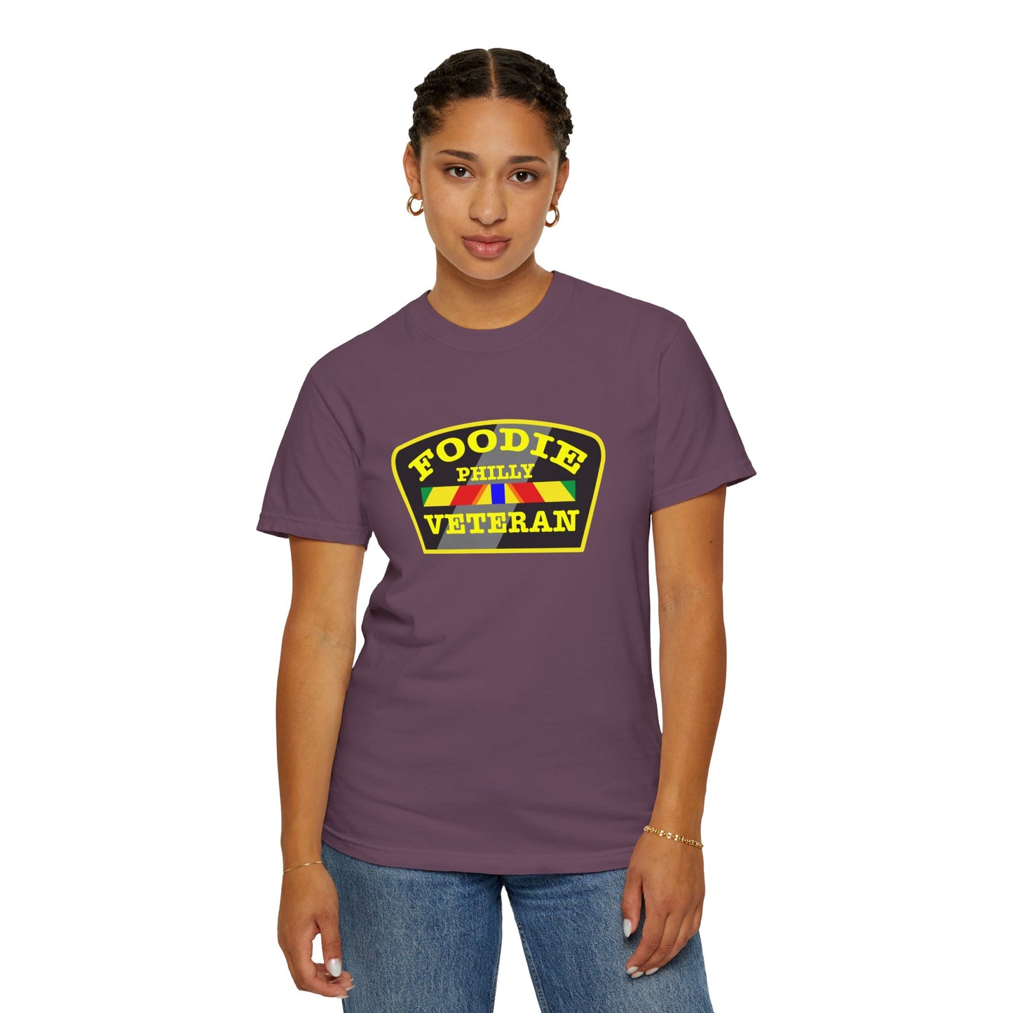 L.O.E.F Foodie Veteran PHILLY Unisex Tee Shirt (Yellow)
