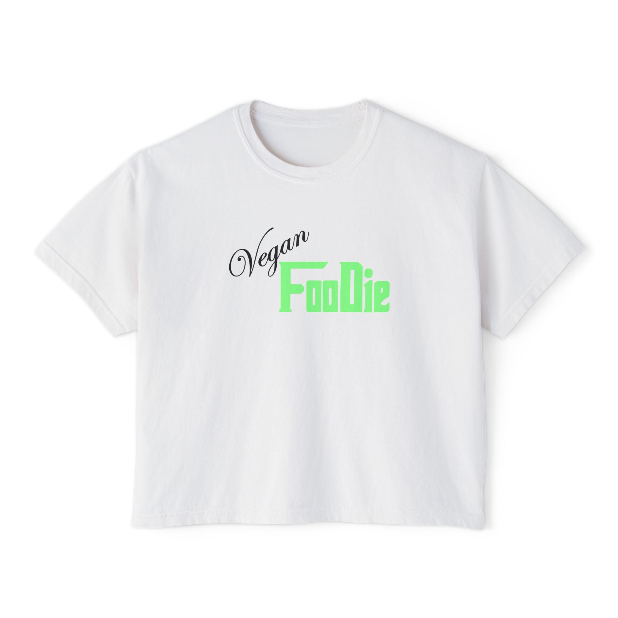 L.OE.F Women Vegan Foodie Boxy Tee (Mint Green)