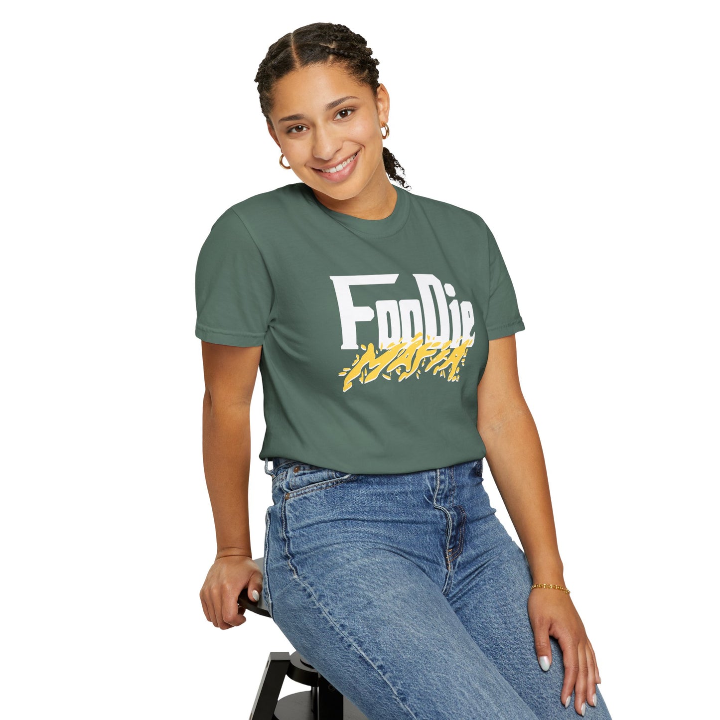 L.O.E.F White Foodie Mafia Unisex Tee Shirt (Yellow)