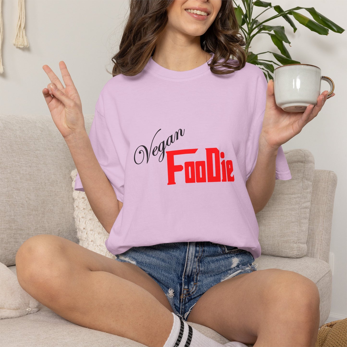 L.O.E.F Unisex Vegan Foodie Tee Shirt (Fiery Red)