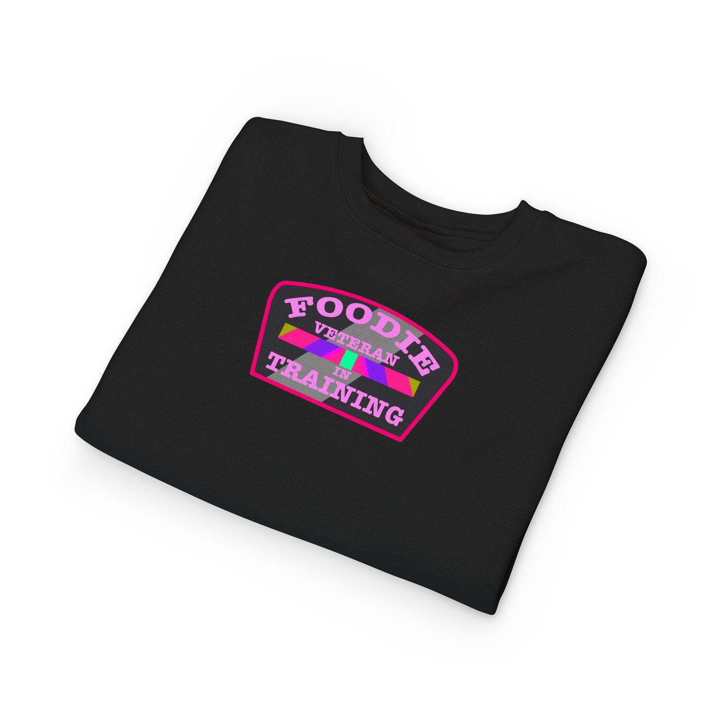 L.O.E.F Foodie Veteran In Training Toddler Sweatshirt (Pink)