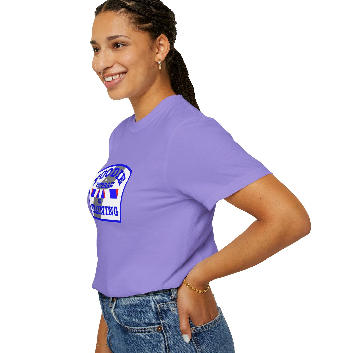 L.O.E.F Foodie Veteran IN TRAINING Unisex Tee Shirt (Blue)