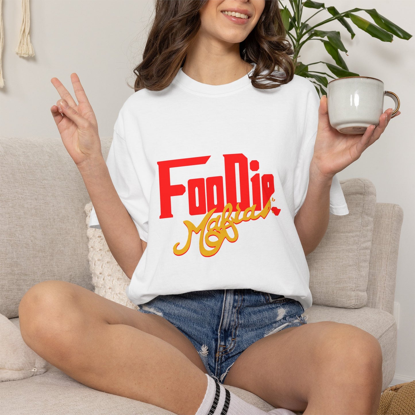 L.O.E.F Red Foodie Mafia Unisex Tee Shirt (Gold)