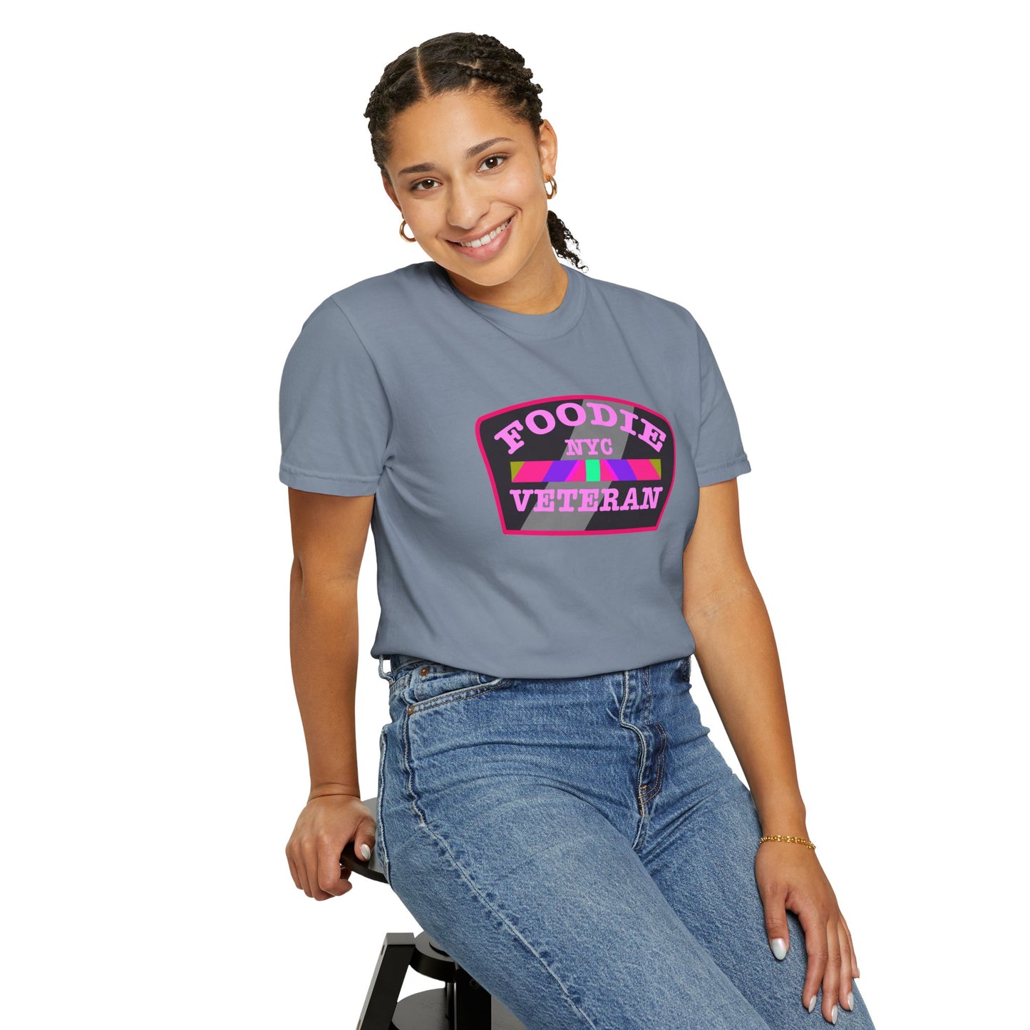 L.O.E.F Foodie Veteran NYC Unisex Tee Shirt (Pink)