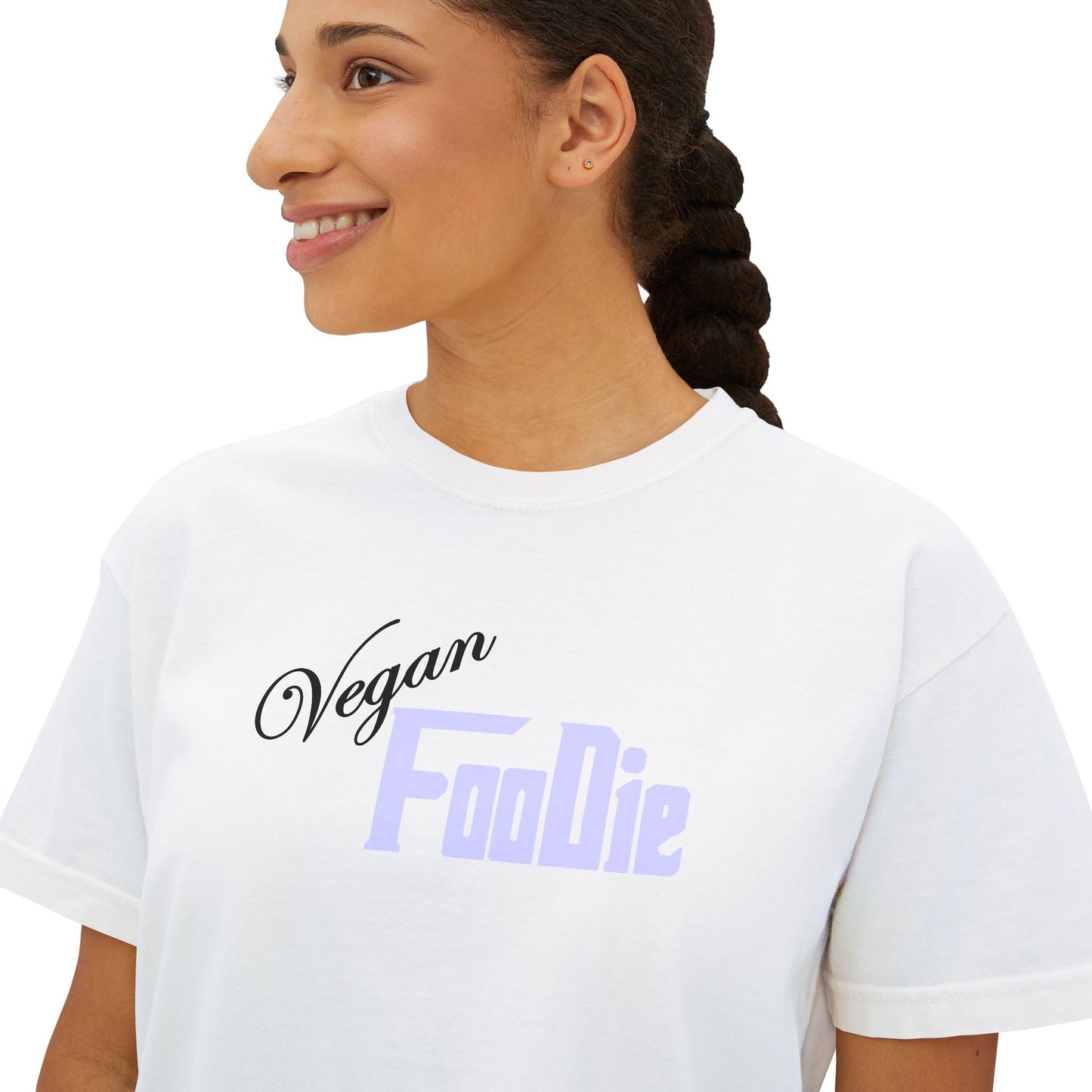 L.O.E.F Women Vegan Foodie Boxy Tee (Lavender)