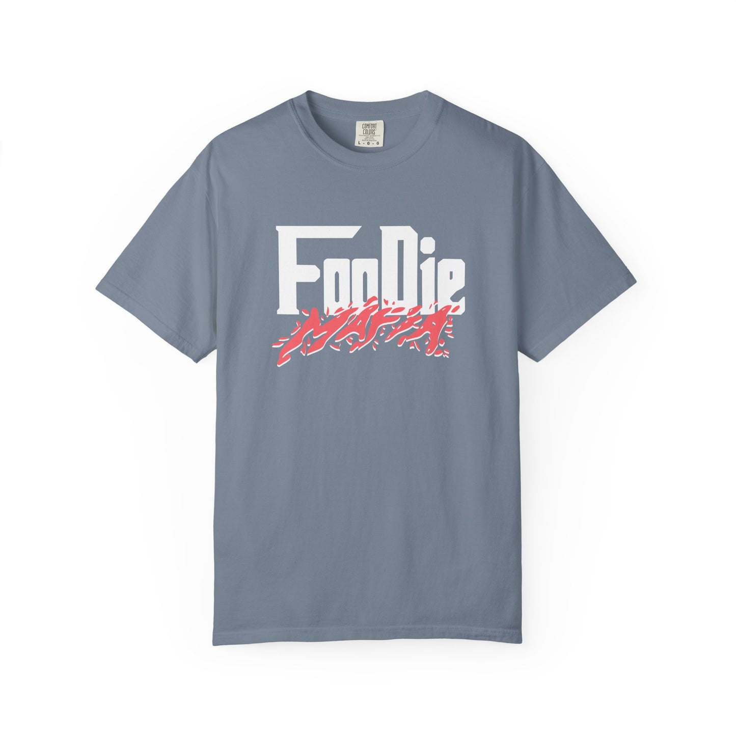 L.O.E.F White Foodie Mafia Unisex Tee Shirt (Soft Red)