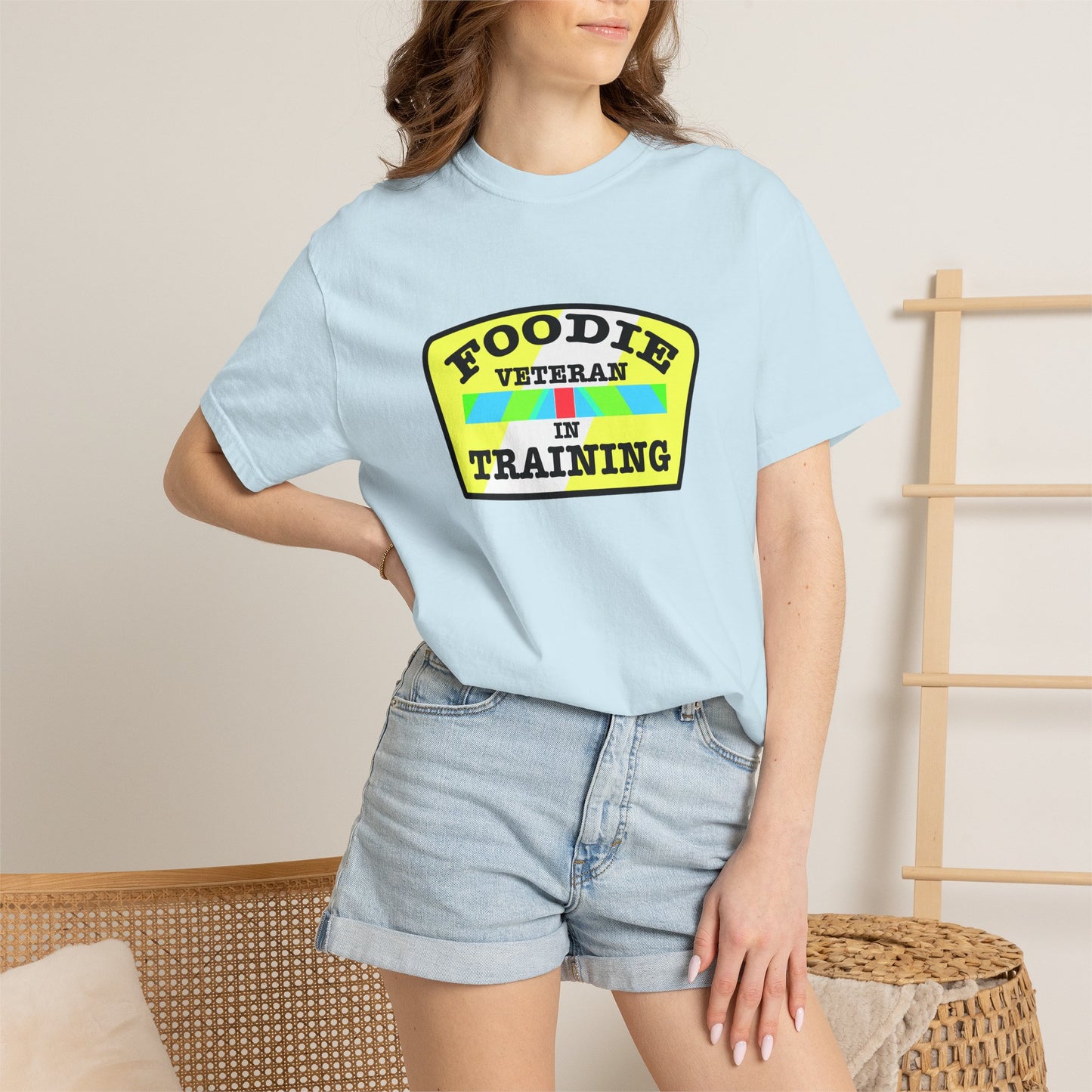 L.O.E.F Foodie Veteran IN TRAINING Unisex Tee Shirt (Yellow and Black)
