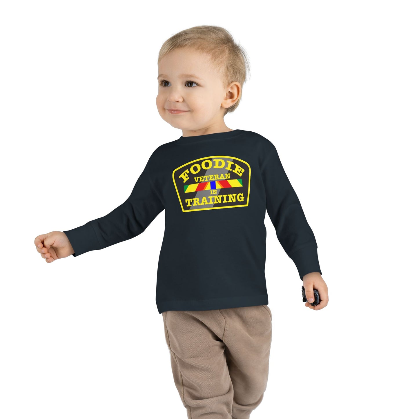 L.O.E.F Foodie Veteran In Training Toddler Long Sleeve Tee (Yellow)