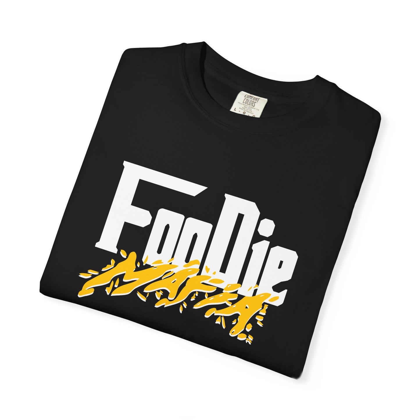 L.O.E.F White Foodie Mafia Unisex Tee Shirt (Mustard)