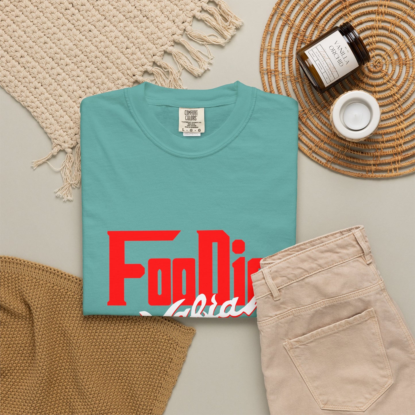 L.O.E.F Red Foodie Mafia Unisex Tee Shirt (White)