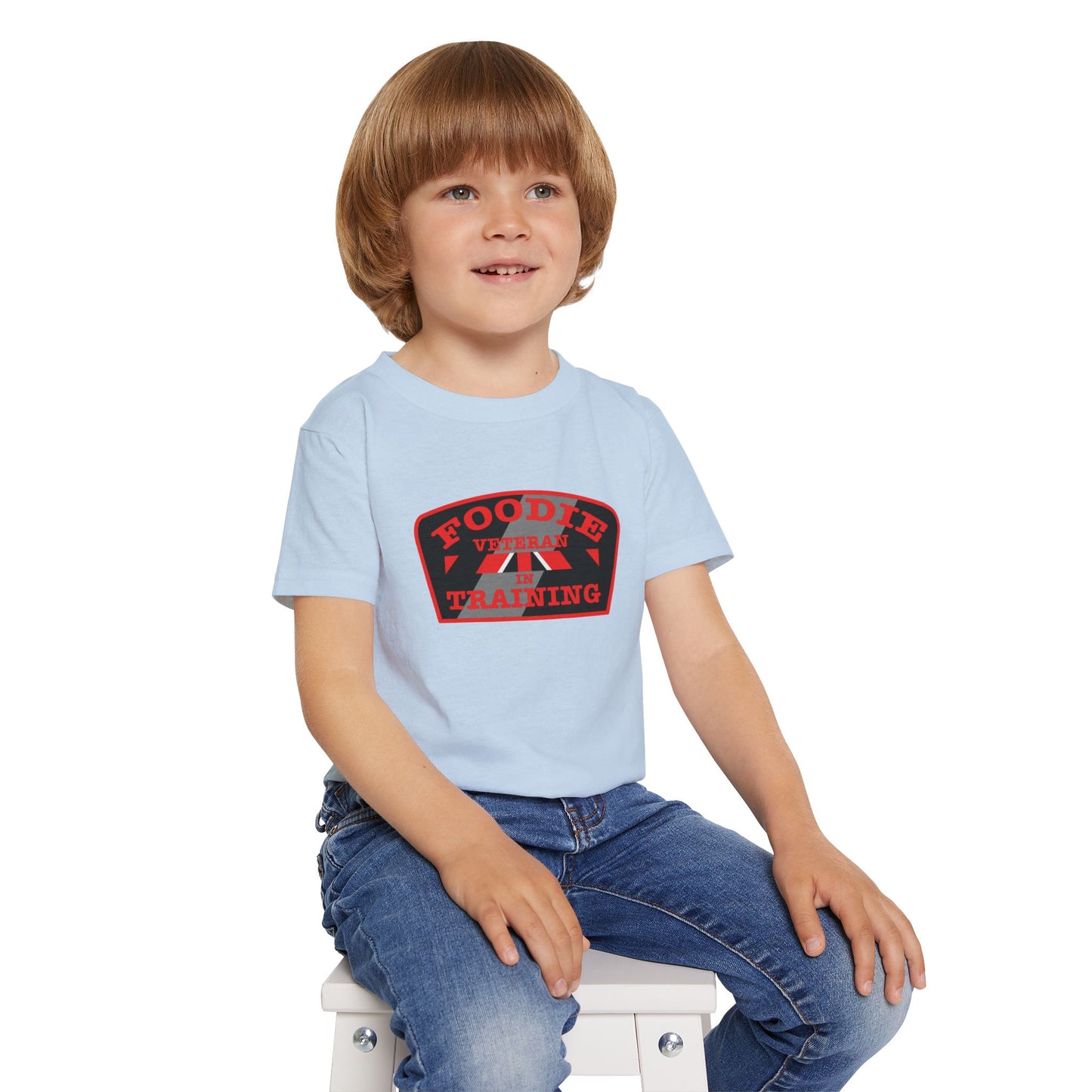 L.O.E.F Foodie Veteran In Training Toddler Tee Shirt (Red)