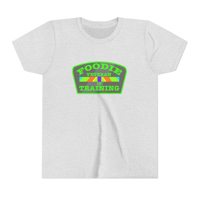 L.O.E.F Foodie Veteran In Training Kids Tee Shirt (Neon Green)