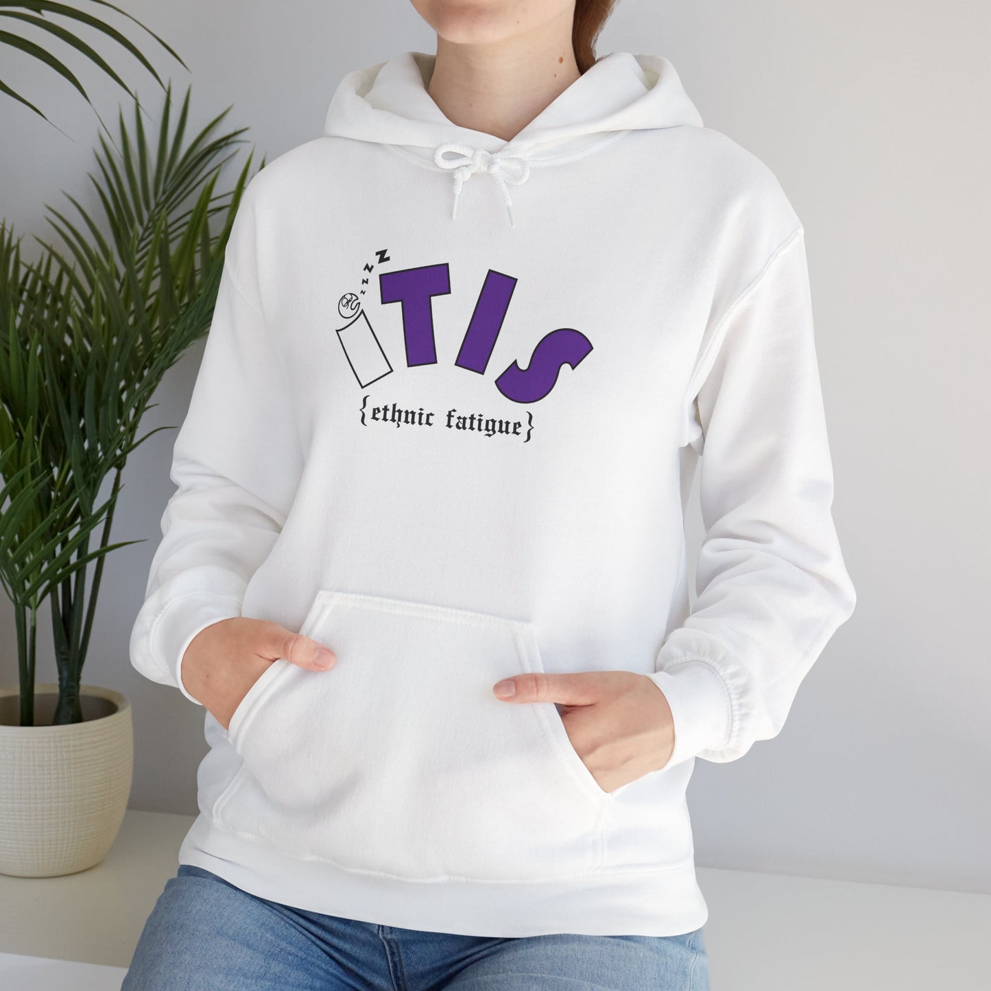 L.O.E.F ITIS Unisex Hooded Sweatshirt (White and Purple)