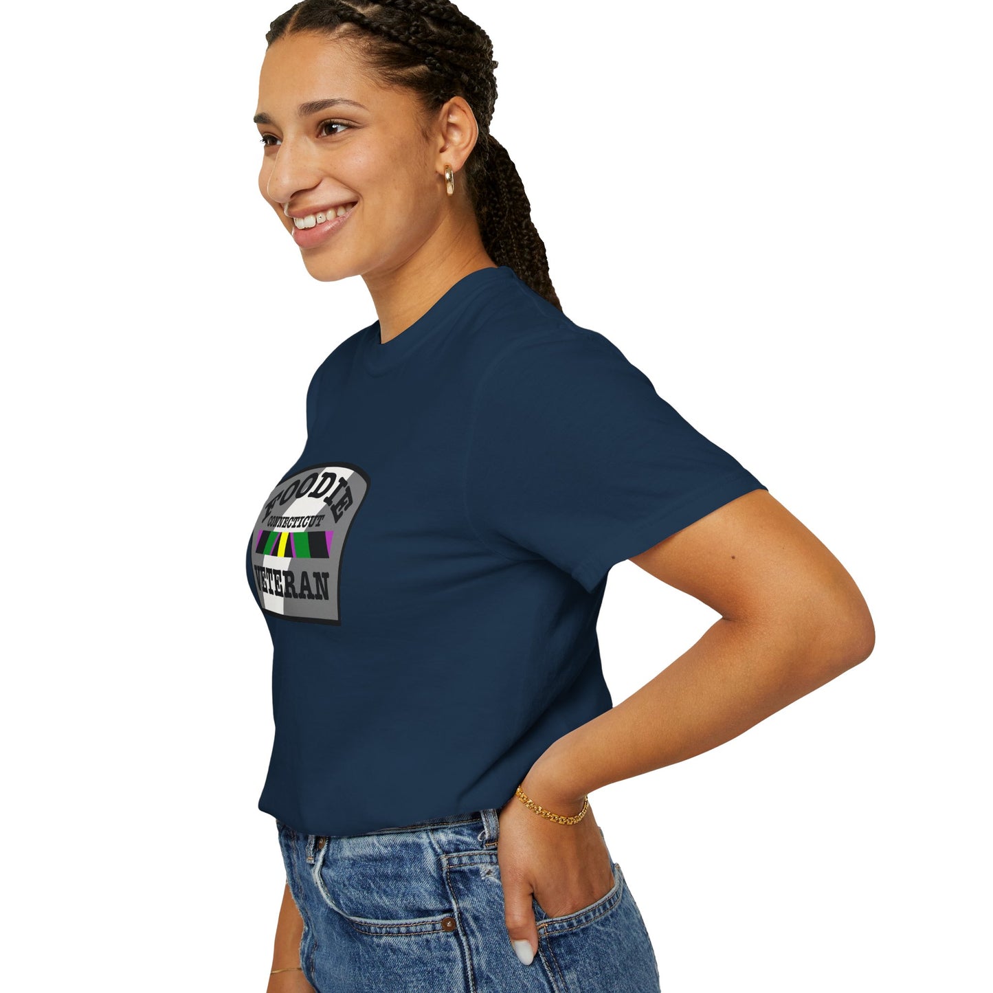 L.O.E.F Foodie Veteran CONNECTICUT Unisex Tee Shirt (Black)