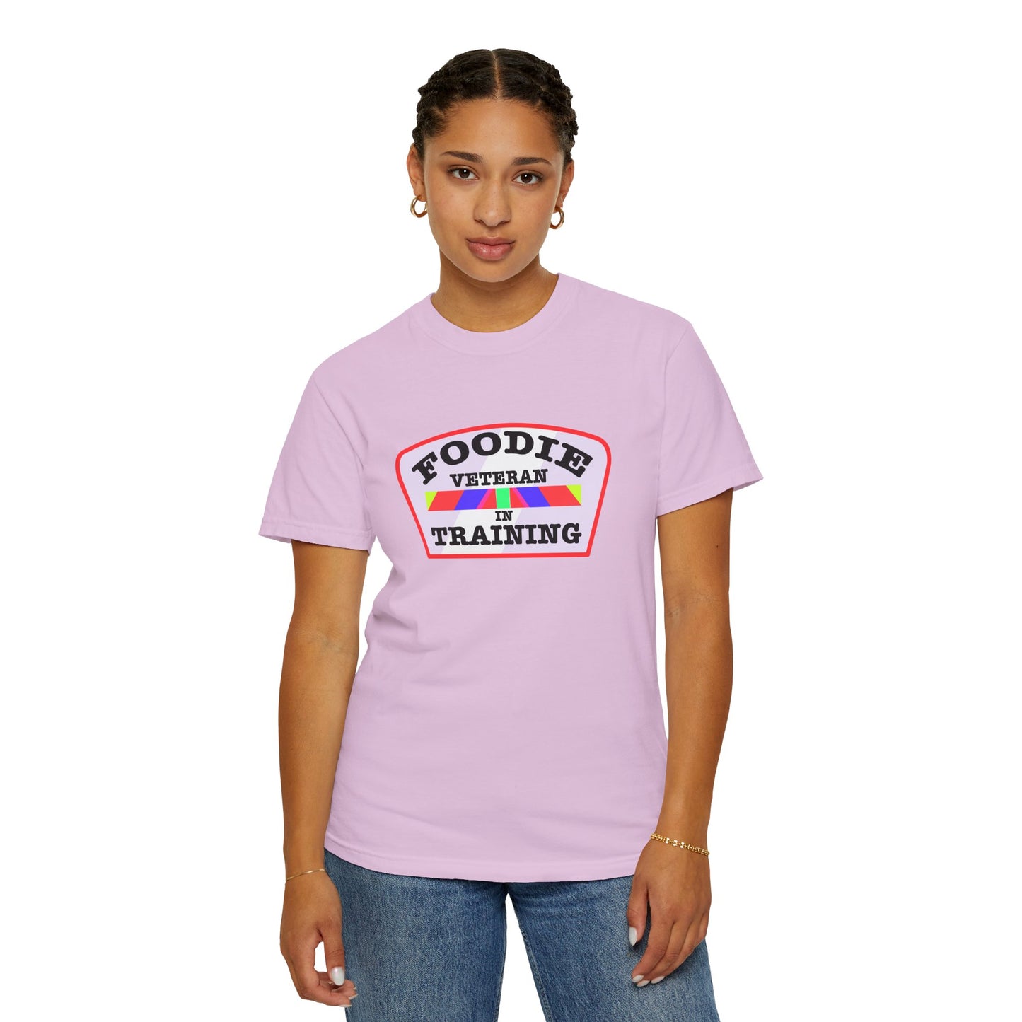 L.O.E.F Foodie Veteran IN TRAINING Unisex Tee Shirt (Soft Pink)