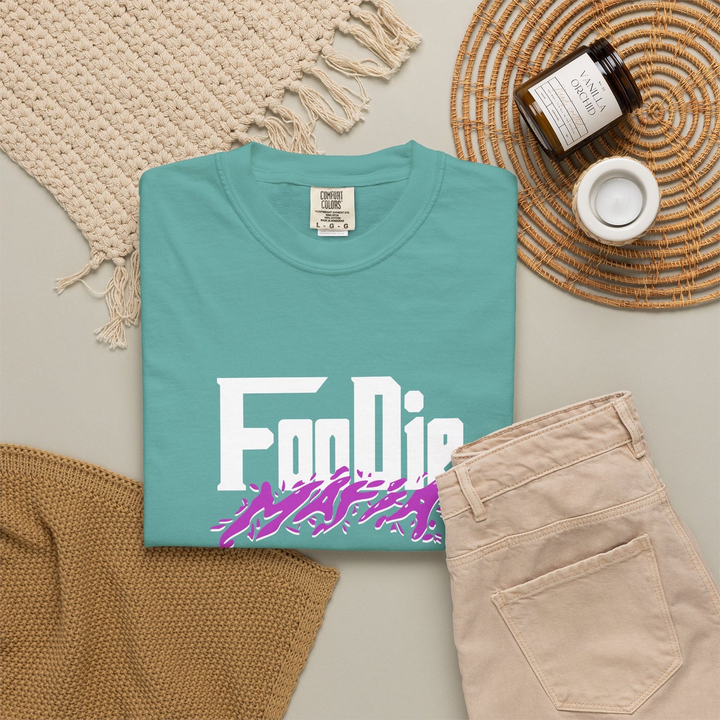 L.O.E.F White Foodie Mafia Tee Shirt (Purple)