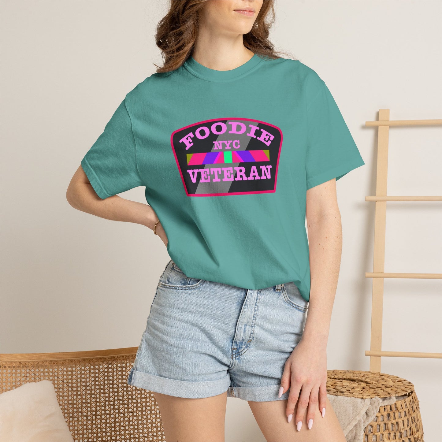 L.O.E.F Foodie Veteran NYC Unisex Tee Shirt (Pink)