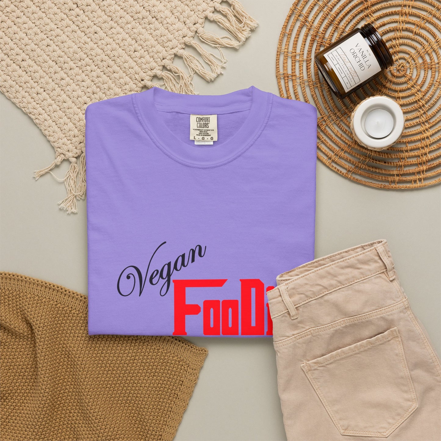 L.O.E.F Unisex Vegan Foodie Tee Shirt (Fiery Red)