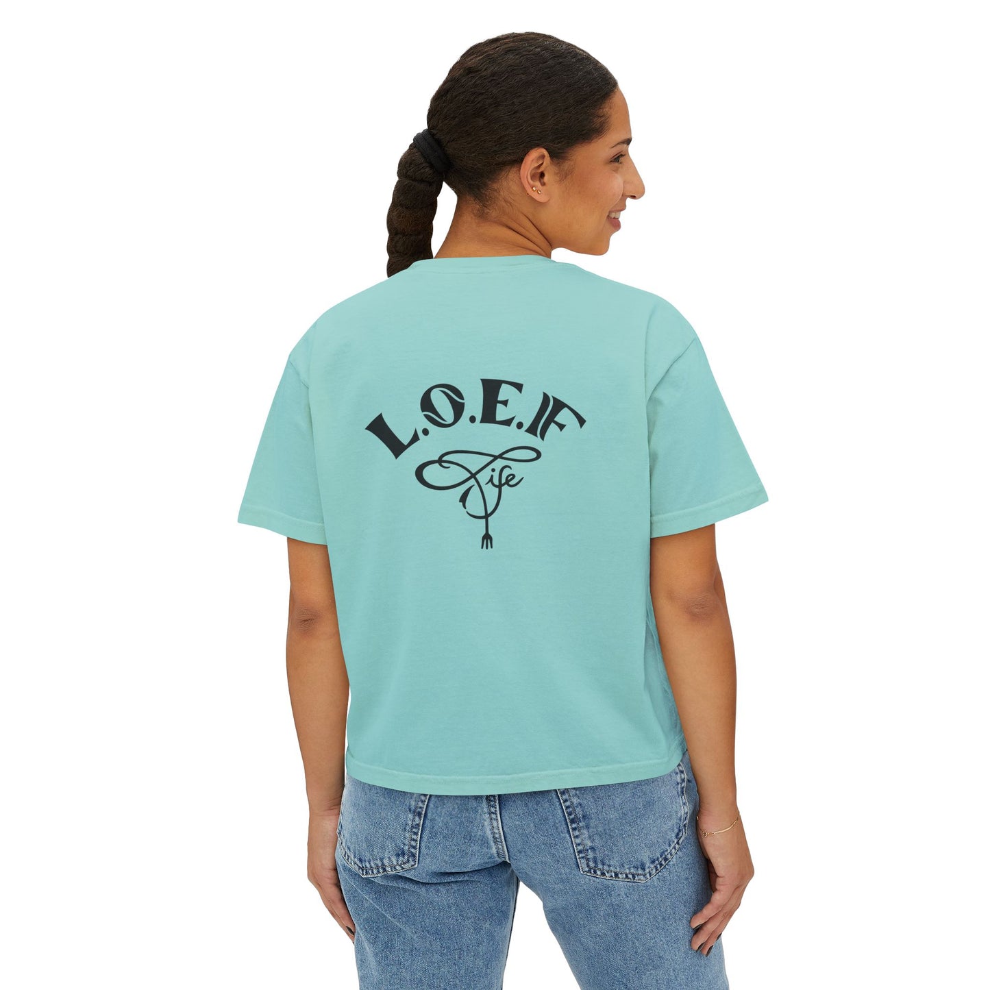 L.O.E.F Foodie 4Life Vegan Boxy Tee (Fuchsia)