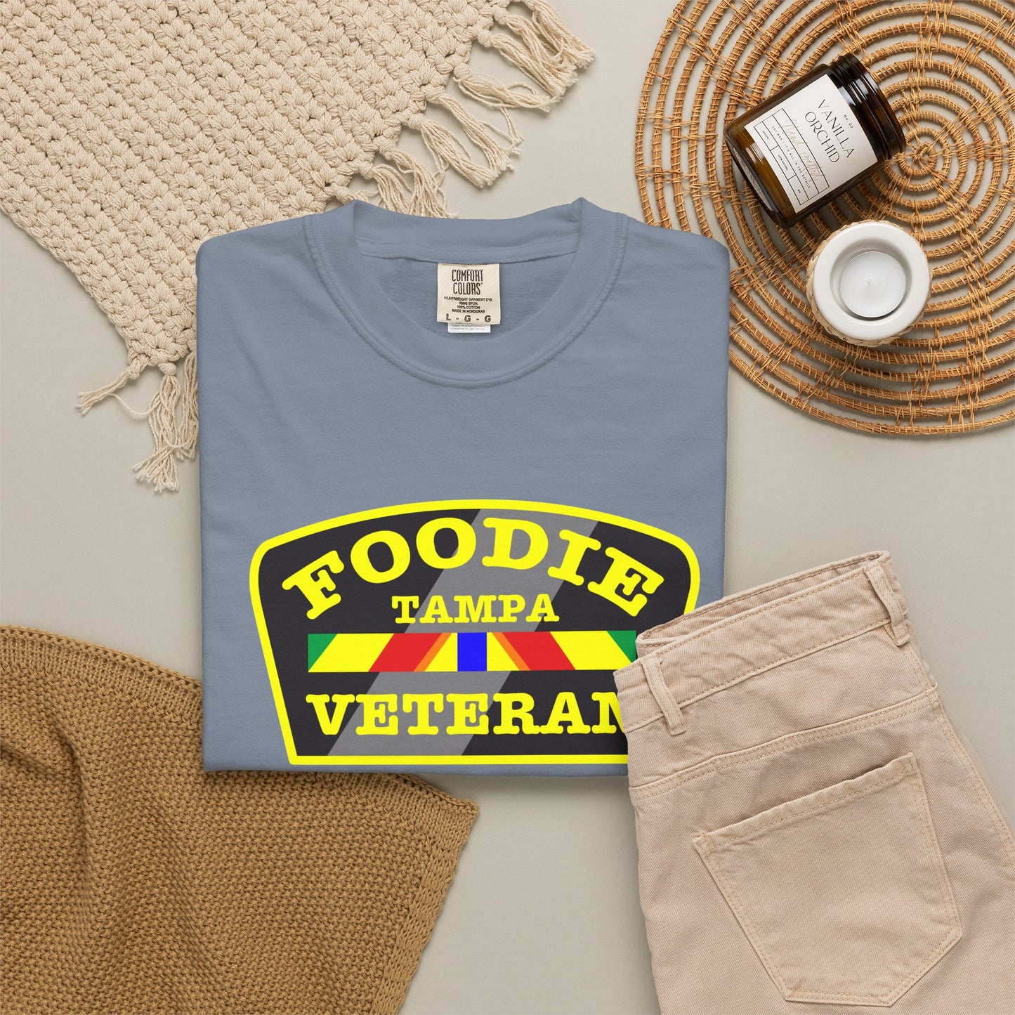 L.O.E.F Foodie Veteran TAMPA Unisex Tee Shirt (Yellow)