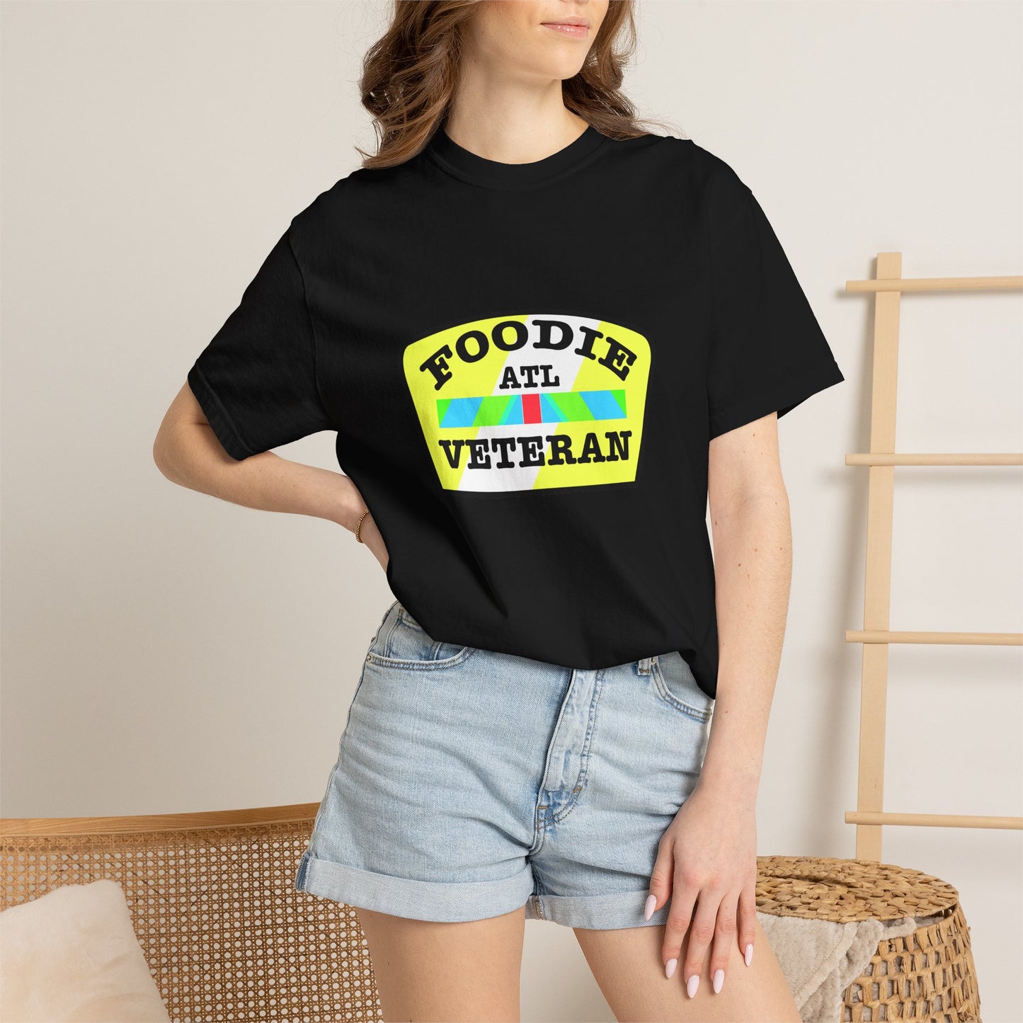 L.O.E.F Foodie Veteran ATL Unisex Tee Shirt (Yellow and Black)