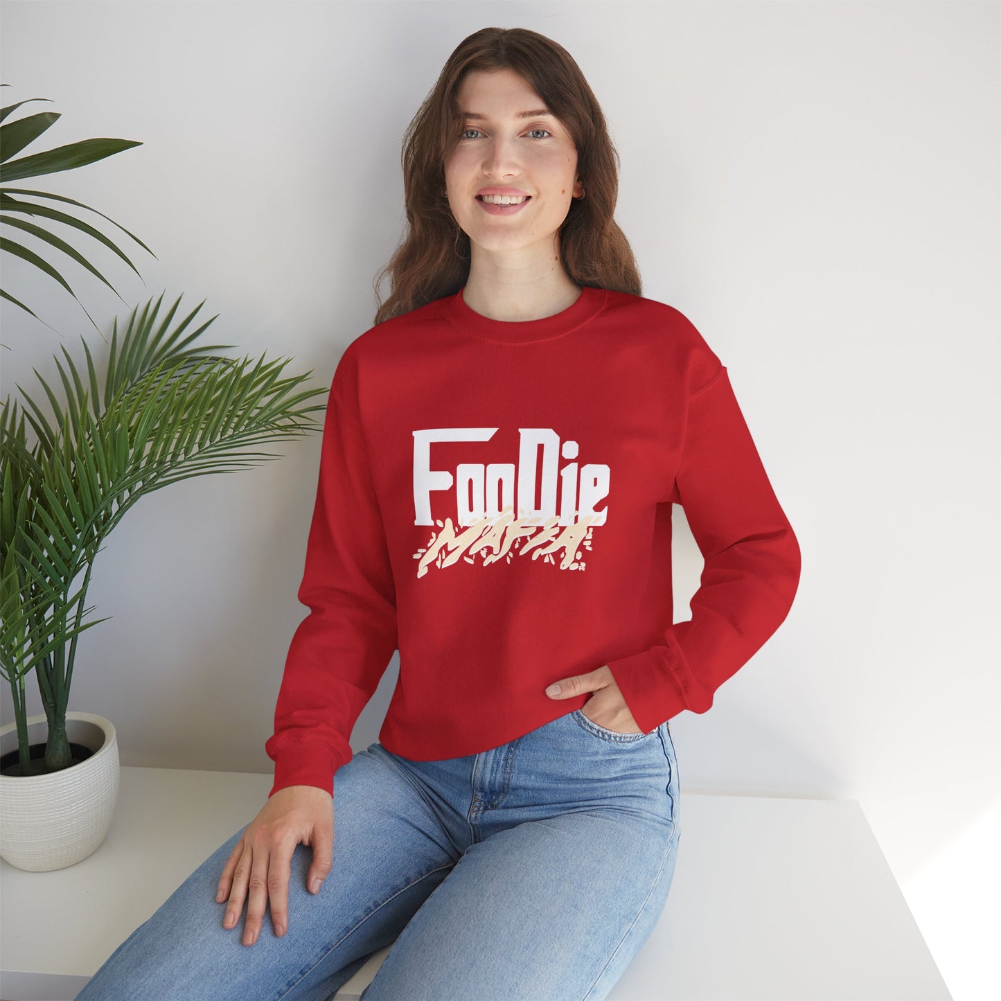 L.O.E.F White Foodie Mafia Unisex Sweatshirt (Cream)