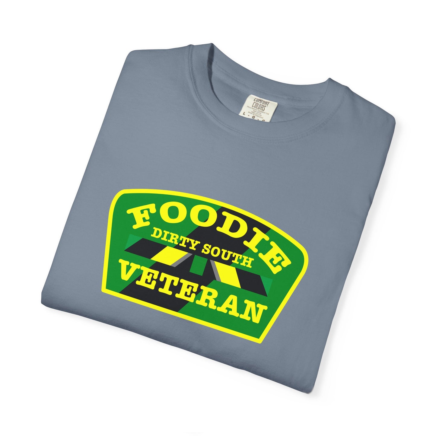 L.O.E.F Foodie Veteran DIRTY SOUTH Unisex Tee Shirt (Yellow and Green)