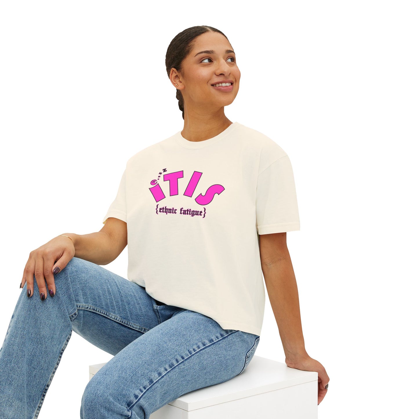 L.O.E.F ITIS Women Boxy Tee (Pink)