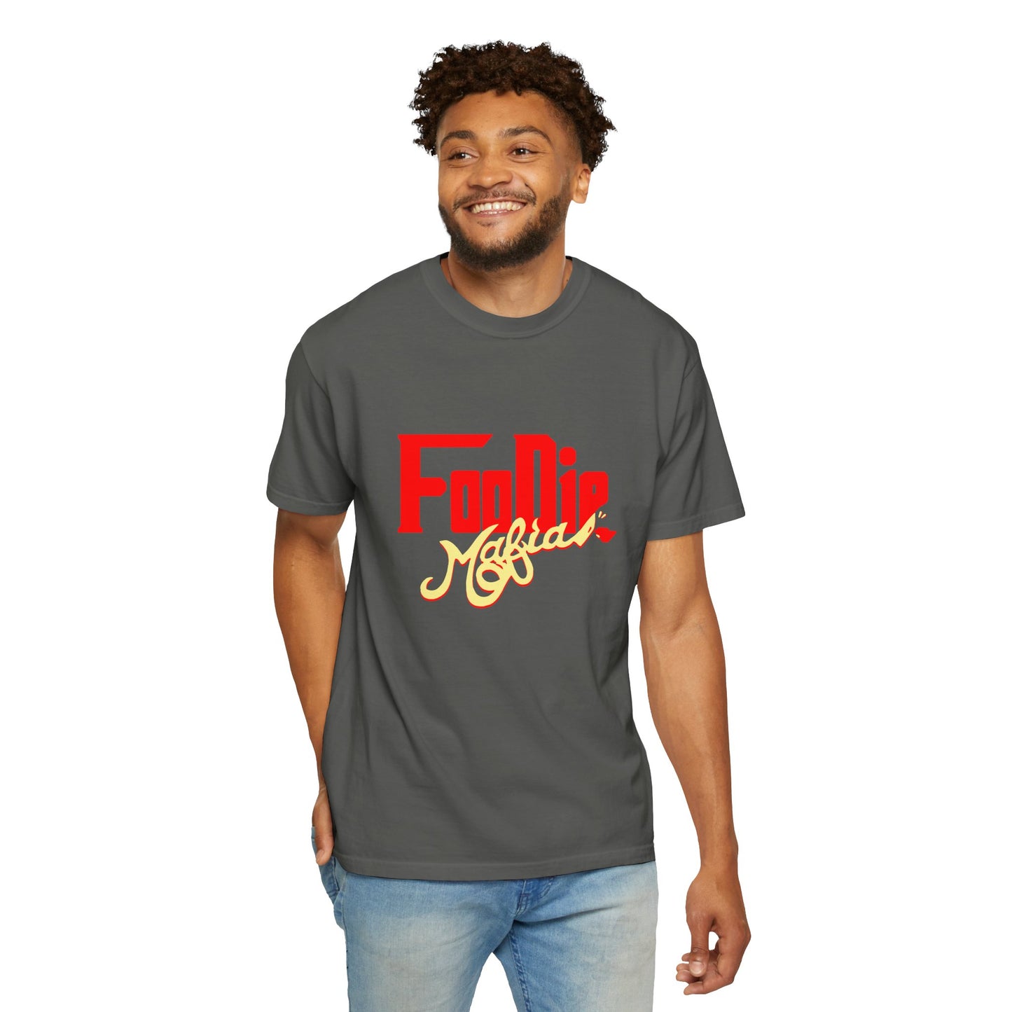 L.O.E.F Red Foodie Mafia Unisex Tee Shirt (Soft Yellow)