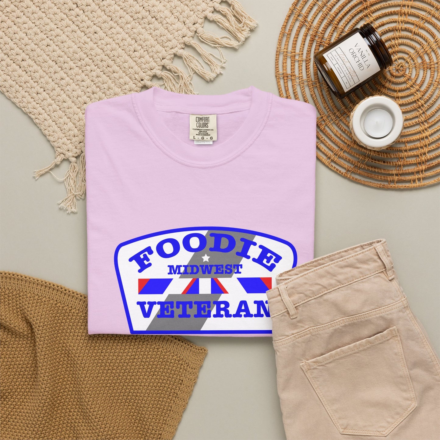 L.O.E.F Foodie Veteran MIDWEST Unisex Tee Shirt (Blue)